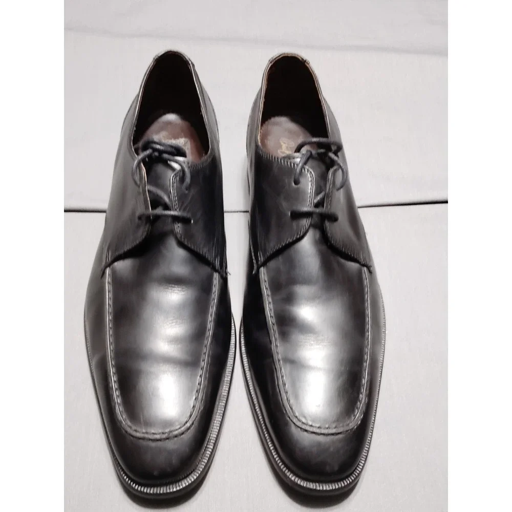 Allen Edmonds Burton Black Leather Apron Toe Derby Dress Shoe Men 11.5 Old Money